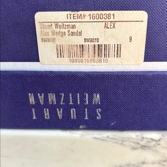 EUC - Stuart Weitzman Alex Crochet Espadrille Wedge Sandals Swamp Khaki - Picture 10 of 10